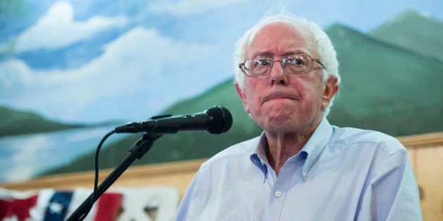 UNITED STATES - AUGUST 24: Democratic presidential candidate Bernie Sanders speaks during a town meeting at the White Mountain Chalet in Berlin, N.H., on Monday, Aug. 24, 2015. (Photo By Bill Clark/CQ Roll Call)