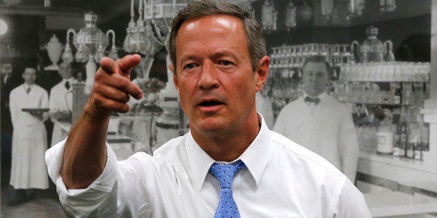 Democratic presidential candidate, former Maryland Gov. Martin O'Malley speaks at a meet and greet Sunday, Aug. 23, 2015, in Muscatine, Iowa. (AP Photo/Paul Sancya)