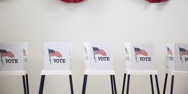 Voting booths in polling place