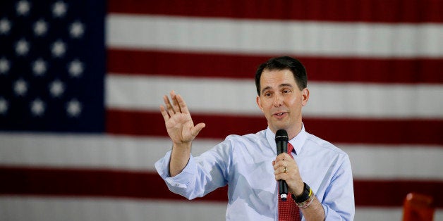 Republican presidential candidate Wisconsin Gov. Scott Walker speaks during a town hall meeting Monday, Sept. 14, 2015, in La