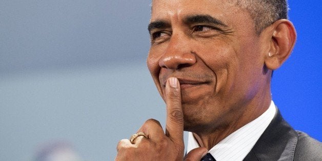 US President Barack Obama gestures during the Global Entrepreneurship Summit at the United Nations Compound in Nairobi on July 25, 2015. The sixth annual summit will highlight investment, innovation and entrepreneurship in sub-Saharan Africa. AFP PHOTO / SAUL LOEB (Photo credit should read SAUL LOEB/AFP/Getty Images)