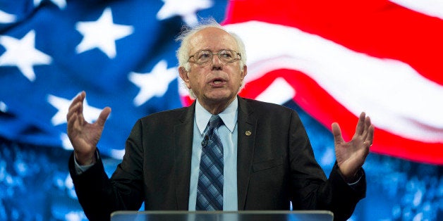 Senator Bernie Sanders, an independent from Vermont and 2016 Democratic presidential candidate, speaks during a Liberty University Convocation in Lynchburg, Virginia, U.S., on Monday, Sept. 14, 2015. Sanders now leads his Democratic rival former secretary of state Hillary Clinton by double digits in Iowa and New Hampshire, the first two states in where votes will be cast in 2016 to decide the party's presidential nominee. Photographer: Andrew Harrer/Bloomberg via Getty Images