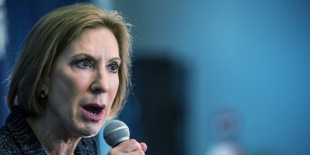 CHARLESTON, SC - SEPTEMBER 22: Republican presidential candidate Carly Fiorina speaks during a national security forum at The Citadel September 22, 2015 in Charleston, South Carolina. Fiorina is a former Chief Executive Officer of Hewlett-Packard and currently chairs the non-profit philanthropic organization Good360. (Photo by Sean Rayford/Getty Images)