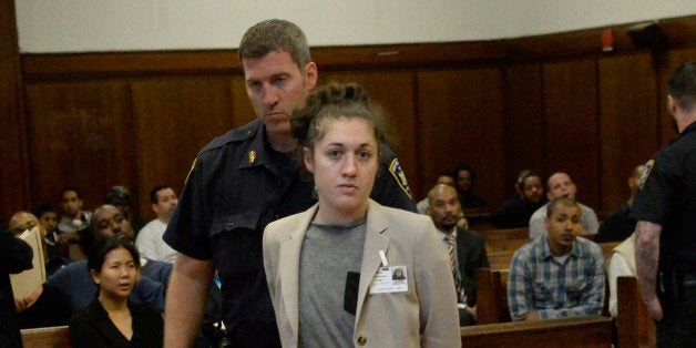 Cecily McMillan appears in Manhattan Criminal Court. McMillan was previously found guilty of assaulting police officer Grantl