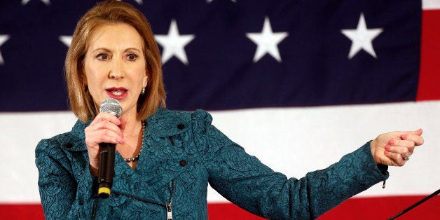 Carly Fiorina speaks at the Republican Leadership Summit Saturday, April 18, 2015, in Nashua, N.H. (AP Photo/Jim Cole)