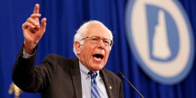 Democratic presidential candidate Sen. Bernie Sanders, I-Vt, speaks during the state's annual Democratic convention Saturday,
