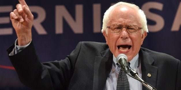 Democratic presidential hopeful Senator Bernie Sanders holds a fundraising reception at the Town Hall in New York September 18, 2015. AFP PHOTO / TIMOTHY A. CLARY (Photo credit should read TIMOTHY A. CLARY/AFP/Getty Images)