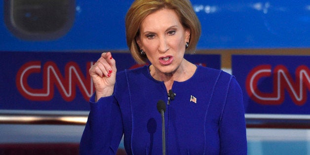 Republican presidential candidate, businesswoman Carly Fiorina speaks during the CNN Republican presidential debate at the Ro