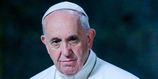 WASHINGTON, DC - SEPTEMBER 25: Pope Francis speaks during a ceremony inside the 9/11 Memorial and Museum on September 25, 2015 in New York City. Pope Francis is on a six-day trip to the United States, which includes stops in Washington DC, New York and Philadelphia. (Photo by Eduardo Munoz-Pool/Getty Images)