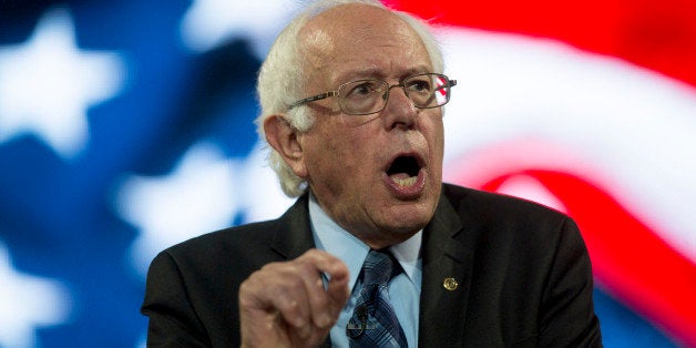 Senator Bernie Sanders, an independent from Vermont and 2016 Democratic presidential candidate, speaks during a Liberty University Convocation in Lynchburg, Virginia, U.S., on Monday, Sept. 14, 2015. Sanders now leads his Democratic rival former secretary of state Hillary Clinton by double digits in Iowa and New Hampshire, the first two states in where votes will be cast in 2016 to decide the party's presidential nominee. Photographer: Andrew Harrer/Bloomberg via Getty Images 