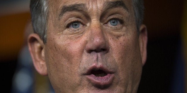 House Speaker John Boehner (R-Ohio) speaks during a press conference in the US Capitol on September 25, 2015 in Washington, DC. Boehner announced Friday that he will be stepping down from Congress at the end of October. AFP PHOTO/MOLLY RILEY (Photo credit should read MOLLY RILEY/AFP/Getty Images)