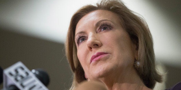 DAVENPORT, IA - SEPTEMBER 25: Republican presidential candidate Carly Fiorina addresses the Quad Cities New Ideas Forum at St. Ambrose University on September 25, 2015 in Davenport, Iowa. Fiorina is currently polling in second place behind Donald Trump for the Republican nomination. (Photo by Scott Olson/Getty Images)