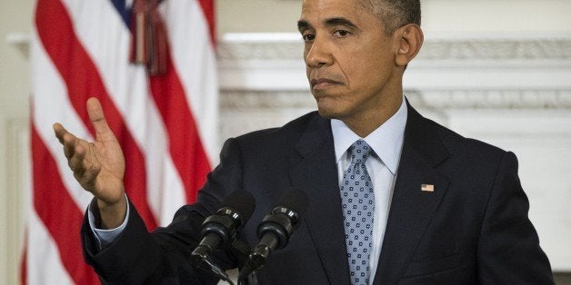 WASHINGTON, USA - OCTOBER 2: US President Barak Obama speaks during a press conference at the White House in Washington, USA on October 2, 2015. During the press conference he announced the resignation of Arnie Duncan as Secretary of Education and appointed John King as his temporary replacement. He also answered question on gun control, Russia, and the situation in Syria. (Photo by Samuel Corum/Anadolu Agency/Getty Images)