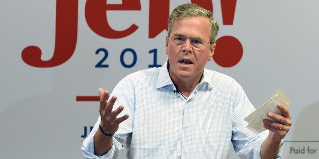 LAS VEGAS, NV - SEPTEMBER 17: Republican presidential candidate Jeb Bush speaks during a campaign rally at the Veterans Memorial Leisure Services Center on September 17, 2015 in Las Vegas, Nevada. Bush is campaigning in Nevada after participating in the second Republican debate yesterday in California. (Photo by Ethan Miller/Getty Images)