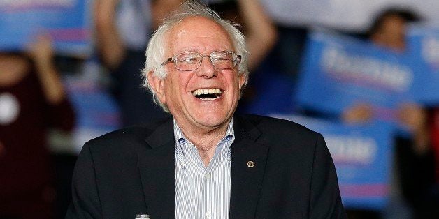 Democratic presidential candidate, Sen. Bernie Sanders, I-Vt, speaks during a campaign rally in Springfield, Mass., Saturday