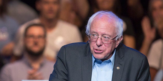 LOS ANGELES, CA - OCTOBER 14: Democratic presidential candidate U.S. Sen. Bernie Sanders speaks at a campaign fundraising reception at the AvalonHollywood nightclub on October 14, 2015 in the Hollywood section of Los Angeles, California. The fundraiser takes place on the day following the first Democratic presidential debate of the race, where Sanders faced off with frontrunner, Hillary Rodham Clinton, and three other candidates. (Photo by David McNew/Getty Images)