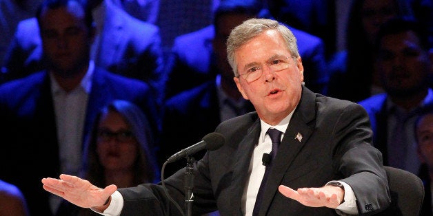 Republican presidential candidate Governor Jeb Bush speaks at the North Texas Presidential Forum at Prestonwood Baptist Church Sunday, Oct. 18, 2015 in Plano, Texas. (Richard W. Rodriguez/Fort Worth Star-Telegram/TNS via Getty Images)