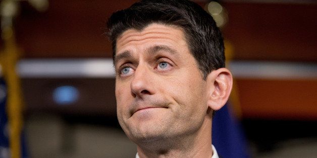 Rep. Paul Ryan, R- Wis., speaks at a news conference following a House GOP meeting, Tuesday, Oct. 20, 2015, on Capitol Hill in Washington. Ryan told GOP lawmakers that he will run for speaker, but only if they embrace him by week's end as their consensus candidate, an ambitious bid to impose unity on a disordered and divided House. (AP Photo/Andrew Harnik)