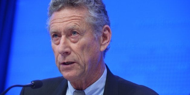 International Monetary Fund Economic Counsellor and Director of Research Department Olivier Blanchard speaks during a press b