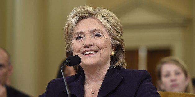 Former Secretary of State and Democratic Presidential hopeful Hillary Clinton testifies before the House Select Committee on Benghazi on Capitol Hill in Washington, DC, October 22, 2015. Clinton took the stand Thursday to defend her role in responding to deadly attacks on the US mission in Libya, as Republicans forged ahead with an inquiry criticized as partisan anti-Clinton propaganda. AFP PHOTO / SAUL LOEB (Photo credit should read SAUL LOEB/AFP/Getty Images)