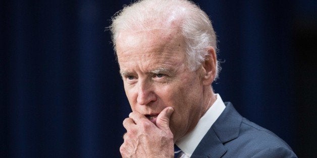 US Vice President Joe Biden addresses the Apprenticeship Summit at the White House in Washington, DC, on September 8, 2015. AFP PHOTO/NICHOLAS KAMM (Photo credit should read NICHOLAS KAMM/AFP/Getty Images)