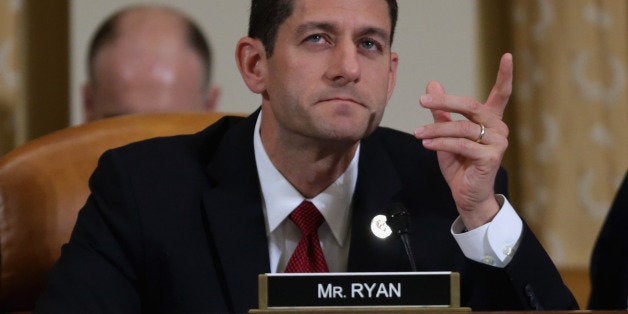 WASHINGTON, DC - AUGUST 01: House Ways and Means Committee member U.S. Rep. Paul Ryan (R-WI) questions witnesses during a hearing on the Affordable Care Act in the Longworth House Office Building on Capitol Hill August 1, 2013 in Washington, DC. During the hearing titled, 'The Status of the Affordable Care Act Implementation,' the committee questioned representatives from the Centers for Medicare and Medicaid Services and the Internal Revenue Service responsible for implimenting the ACA. (Photo by Chip Somodevilla/Getty Images)