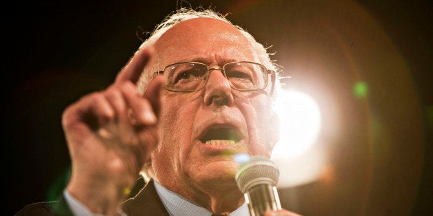 Senator Bernie Sanders, an independent from Vermont and 2016 Democratic presidential candidate, speaks during the Jefferson-J