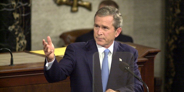 UNITED STATES - SEPTEMBER 20: President George Bush during his speech to a joint session of Congress last night to lay out p