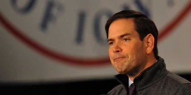 DES MOINES, IA - OCTOBER 31: Republican presidential candidate, Sen. Marco Rubio (R-FL) speaks at the Growth and Opportunity Party, at the Iowa State Fair in Des Moines, Iowa, Saturday October 31, 2015. With just 93 days before the Iowa caucuses Republican hopefuls are trying to shore up support amongst the party. (Photo by Steve Pope/Getty Images)