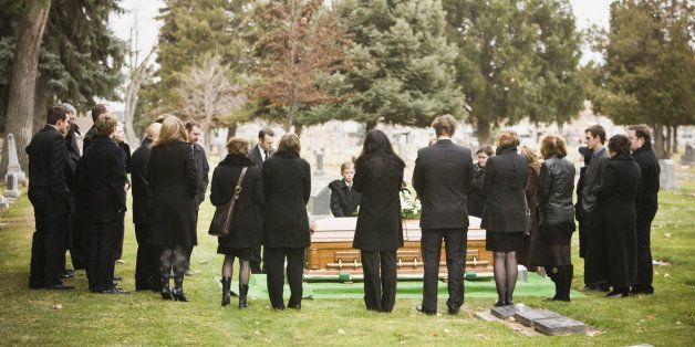 Outdoor shot of funeral