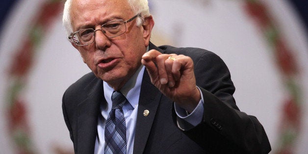 FAIRFAX, VA - OCTOBER 28: Democratic presidential candidate and U.S. Sen. Bernie Sanders (I-VT) speaks during a 'National Student Town Hall' at George Mason University October 28, 2015 in Fairfax, Virginia. Sen. Sanders continued to campaign for the Democratic nomination. (Photo by Alex Wong/Getty Images)