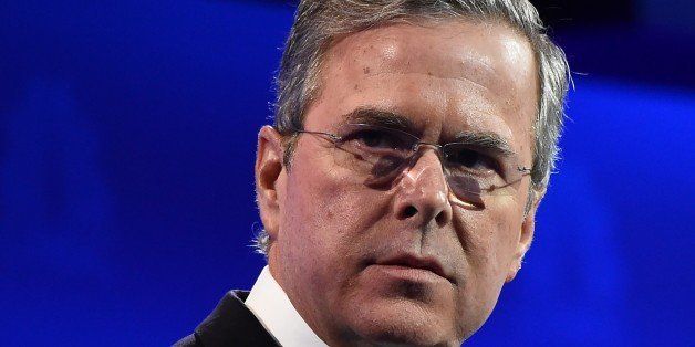Republican Presidential hopeful Jeb Bush attends the CNBC Republican Presidential Debate, October 28, 2015 at the Coors Event Center at the University of Colorado in Boulder, Colorado. AFP PHOTO/ ROBYN BECK (Photo credit should read ROBYN BECK/AFP/Getty Images)
