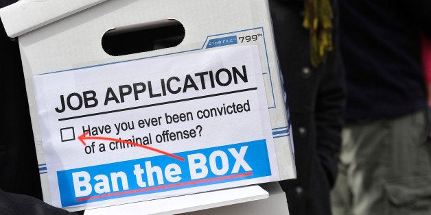 WASHINGTON, DC - OCTOBER 26: General view of outreach materials are seen at a press conference for coalition's Ban The Box Petition Delivery to The White House on October 26, 2015 in Washington, DC. (Photo by Larry French/Getty Images for ColorOfChange.org)