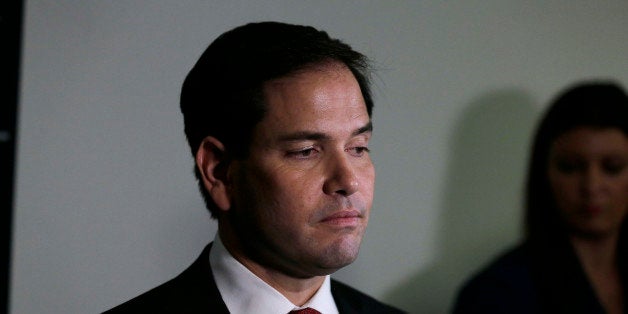 Republican presidential candidate Sen. Marco Rubio, R-Fla. during a campaign event at Saint Anselm College in Manchester, N.H., Wednesday, Nov. 4, 2015. (AP Photo/Charles Krupa)