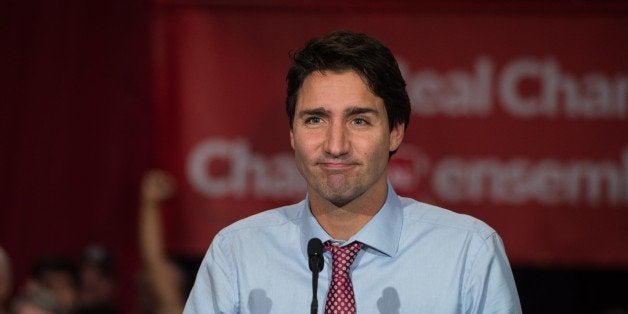 Canadian Liberal Party leader Justin Trudeau speaks at a victory rally in Ottawa on October 20, 2015 after winning the genera