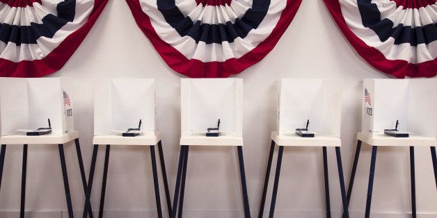 Voting booths in polling place
