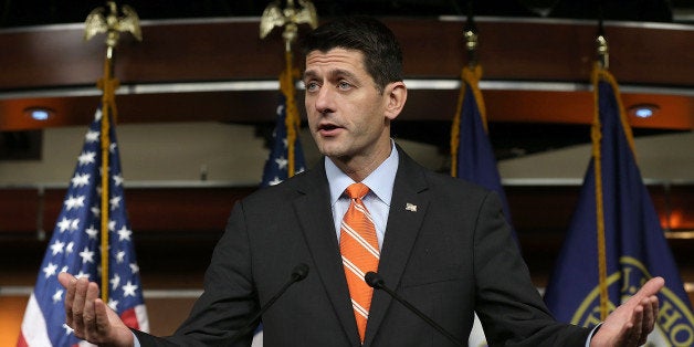 WASHINGTON, DC - NOVEMBER 05: Speaker of the House Paul Ryan (R-WI) answers questions during his first weekly news conference at the U.S. Capitol November 5, 2015 in Washington, DC. Ryan discussed a range of issues including the way he intends to allow members of the House introduce legislation and offer amendments. (Photo by Win McNamee/Getty Images)