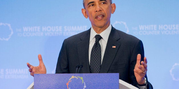 FILE- In this Feb. 19, 2015, photo, President Barack Obama speaks at the Countering Violent Extremism (CVE) Summit at the Sta