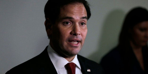 Republican presidential candidate Sen. Marco Rubio, R-Fla. during a campaign event at Saint Anselm College in Manchester, N.H
