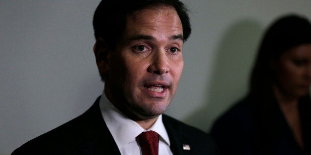 Republican presidential candidate Sen. Marco Rubio, R-Fla. during a campaign event at Saint Anselm College in Manchester, N.H., Wednesday, Nov. 4, 2015. (AP Photo/Charles Krupa)