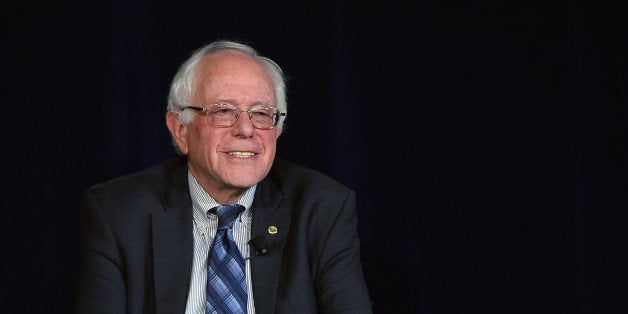 LAS VEGAS, NV - NOVEMBER 09: Democratic presidential candidate Sen. Bernie Sanders (I-VT) smiles during a forum organized by the Fair Immigration Reform Movement (FIRM) and The Nation magazine at The LINQ Hotel & Casino on November 9, 2015 in Las Vegas, Nevada. Sanders is challenging Hillary Clinton for Democratic nomination. (Photo by Ethan Miller/Getty Images)