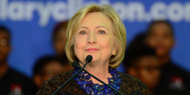 ATLANTA, GA - OCTOBER 30: Democratic Presidential candidate Hillary Clinton Speaks to Supporters during the 'African Americans for Hillary Grassroots Organizing Meeting with Hillary Clinton' event at Clark Atlanta University Gymnasium on October 30, 2015 in Atlanta, Georgia. (Photo by Prince Williams/WireImage)