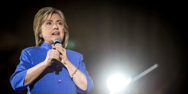 Hillary Clinton, former U.S. secretary of state and 2016 Democratic presidential candidate, speaks during a campaign rally in Las Vegas, Nevada, U.S., on Wednesday, Oct. 14, 2015. Clinton and Bernie Sanders clashed sharply on Tuesday's first Democratic debate over which presidential candidate has the tougher plan to rein in the excesses of Wall Street, putting financial reform at the center of the lively debate. Photographer: Christopher Dilts/Bloomberg via Getty Images 