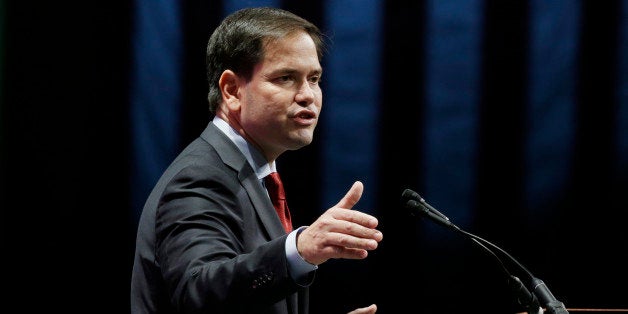 Republican presidential candidate, U.S. Senator Marco Rubio, R- Fla., addresses the Sunshine Summit in Orlando, Fla., Friday Nov. 13, 2015. (AP Photo/John Raoux)