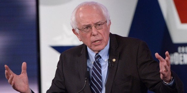 Democratic Presidential hopeful Bernie Sanders speaks during the second Democratic presidential primary debate in the Sheslow Auditorium of Drake University on November 14, 2015 in Des Moines, Iowa. AFP PHOTO/ MANDEL NGAN (Photo credit should read MANDEL NGAN/AFP/Getty Images)