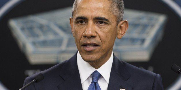 US President Barack Obama speaks following a meeting with top military officials about the military campaign against the Islamic State at the Pentagon in Washington, DC, July 6, 2015. Obama said Monday the US-led coalition battling Islamic State jihadists was 'intensifying' its campaign against the group's base in Syria, especially against its top leaders. 'We're going after the ISIL leadership and infrastructure in Syria, the heart of ISIL that pumps funds and propaganda to people around the world,' Obama said after a briefing on the campaign with top military leaders at the Pentagon. AFP PHOTO / SAUL LOEB (Photo credit should read SAUL LOEB/AFP/Getty Images)