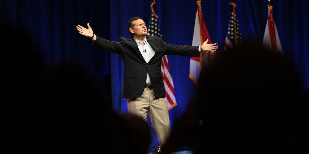 ORLANDO, FL - NOVEMBER 13: Republican presidential candidate Sen. Ted Cruz (R-TX) speaks during the Sunshine Summit conference being held at the Rosen Shingle Creek on November 13, 2015 in Orlando, Florida. The summit brought Republican presidential candidates in front of the Republican voters. (Photo by Joe Raedle/Getty Images)