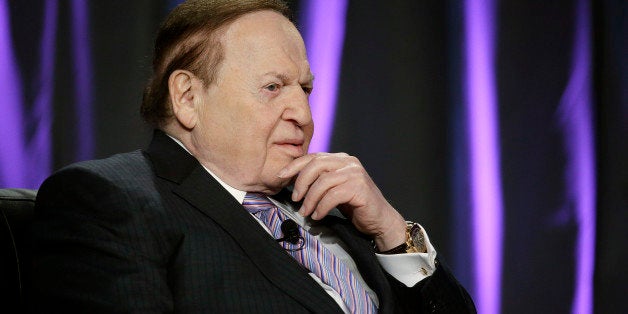 Las Vegas Sands Corp. CEO Sheldon Adelson speaks at the Global Gaming Expo Wednesday, Oct. 1, 2014, in Las Vegas. (AP Photo/John Locher)