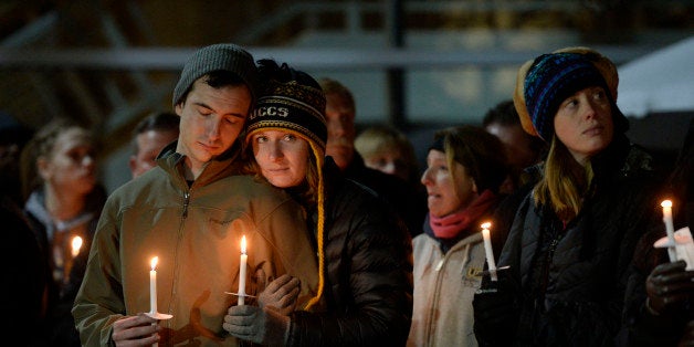 COLORADO SPRINGS,CO - November 28: The University of Colorado at Colorado Springs held a candlelight vigil at the Gallogly Events Center November 28, 2015 for UCCS police officer Garrett Swasey who was shot and killed along with two others at the Colorado Springs Planned Parenthood clinic November 27, 2015. Several others were injured including five law enforcement officers. Photo by Andy Cross/The Denver Post via Getty Images