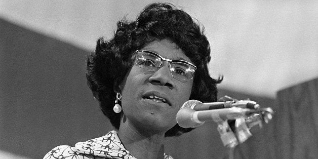Rep. Shirley Chisholm of New York presents her views in Washington on June 24, 1972, before the panel drafting the platform f